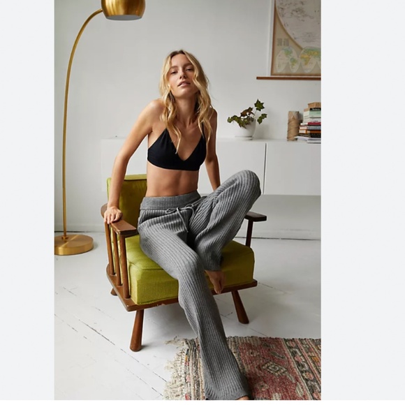 Free People Intimately Ribbed Sweater Pants in Grey - Picture 1 of 7